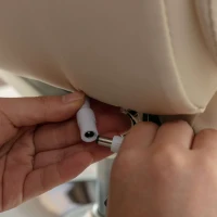 PU Leather Massage Chair with Ottoman Stool, Metal Frame, Ergonomic Design Backrest, Adjustable Swivel Base, 79x79x106 cm, Beige(m-7)