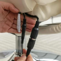 PU Leather Massage Chair with Ottoman Stool, Metal Frame, Ergonomic Design Backrest, Adjustable Swivel Base, 79x79x106 cm, Beige(m-6)