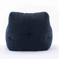 Soft Tufted Foam Snuggle Chair with Teddy Fabric, No Assembly Required, 100x94x70 cm, Blue(m-8)