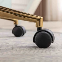 Adjustable Height Ergonomic Swivel Executive Office Chair with Gold Legs, 58x58x86 cm, Dark Blue(m-8)