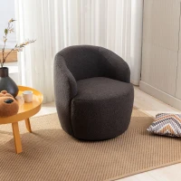Teddy Fabric Ergonomic Chair with Comfy Backrest, Executive Home Office Chair with 360° Swivel, 64x64x71 cm, Dark Gray(m-1)