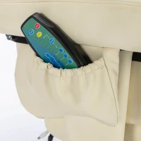 PU Leather Massage Chair with Ottoman Stool, Metal Frame, Ergonomic Design Backrest, Adjustable Swivel Base, 79x79x106 cm, Beige(m-8)