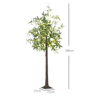HOMCOM 300 LED Light Decorative Artificial Olive Tree - Green(m-3)