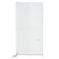 Lot de 2 vitrines en verre avec éclairage LED 16 couleurs, portes battantes et étagères réglables, 80x40x160 cm, meuble haut pour salon, Blanc(m-8)