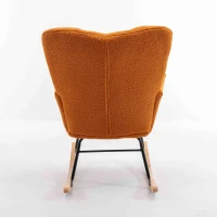 Modern Teddy Armchair with Padded Seat, Fabric Tufted Upholstered Rocking Garden Chair, 80x70x95 cm, Caramel(m-10)