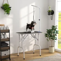 PawHut Heavy Duty Foldable Pet Grooming Table Professional w/ Adjustable Arm(m-10)