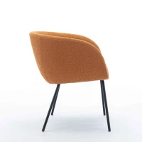 2 Pack Modern Lounge Chair with Black Powder Coated Metal Legs, Wingback Armchair for Dining Table, 58x58x78 cm, Orange(m-10)