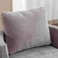 Chenille Swivel Recliner with Back Cushion, Thick Foam Pad, 360° Rotation, 78.5x83x86 cm, Light Grey(m-6)