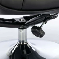 PU Massage Chair with Ottoman Foot Stool, Heating Points, Ergonomic Backrest, Base Adjustable Swivel Lounger Chair, 79x79x106 cm, Black(m-9)