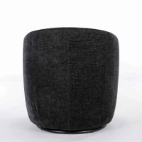 Chenille Fabric Swivel Armchair with Ergonomic Backrest, Wooden Frame, Sofa Chairs for Living Room, 64x64x71 cm, Black(m-9)
