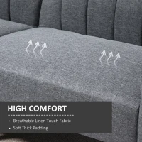 HOMCOM Two Seater Sofa Bed, Convertible Linen Fabric Sofa Couch, Click Clack Sofabed with Adjustable Split Backrest for Living Room, Bedroom, Guest Room, Grey(m-4)