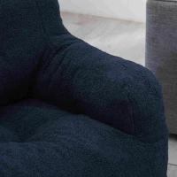 Soft Tufted Foam Snuggle Chair with Teddy Fabric, No Assembly Required, 100x94x70 cm, Blue(m-6)