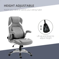 Vinsetto Linen-Look Office Chair, with Adjustable Height and Tension - Grey(m-4)