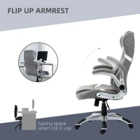 Vinsetto Linen-Look Office Chair, with Adjustable Height and Tension - Grey(m-7)