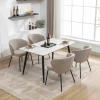 Wingback Fabric Boucle Chair with Black Powder Coated Metal Legs, Modern Lounge Chair for Home Decor, 62x63.5x75 cm, Light Grey(m-5)