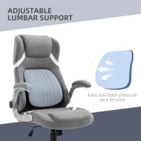Vinsetto Linen-Look Office Chair, with Adjustable Height and Tension - Grey(m-6)