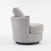 Chenille Swivel Recliner with Back Cushion, Thick Foam Pad, 360° Rotation, 78.5x83x86 cm, Light Grey(m-7)