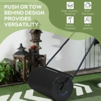 DURHAND Heavy Duty Garden Lawn Roller Push Tow Water Sand Filled 46L Equipment Manual Push Rolling Drum(m-6)