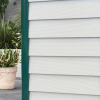 Outsunny 9x 6FT Metal Outdoor Garden Shed, Galvanised Tool Storage Shed w/ Sloped Roof, Lockable Door for Patio Lawn, Green(m-9)