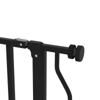 PawHut Huisdier Afsluithek, Klemmontage, Verstelbare Lengte, Staal/ABS, 75-115 x 76cm, Zwart(m-9)