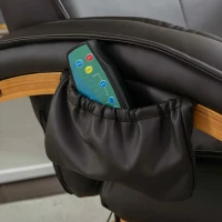 PU Leather Electric Recliner Armchair with 5 Point Massage, Ottoman Footstool, Bentwood Base, 85x67x103 cm, Brown(m-7)