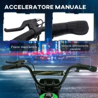 HOMCOM Moto Elettrica per Bambini con Acceleratore Manuale, 2 Velocità 8-16km/h, Età 8-12 Anni, Verde(m-4)