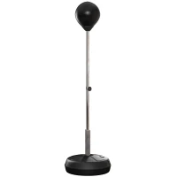 HOMCOM Zestaw Bokserski dla Młodzieży, Regulowany, z Rękawicami i Pompką, Czarny(m-1)