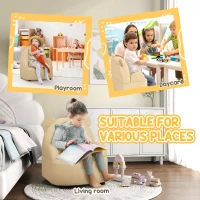 AIYAPLAY Kids Armchair, Bear Shaped Toddler Chair for Bedroom Playroom Living Room, Aged 18 Months to 3 Years - Khaki(m-7)