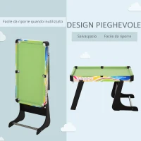 HOMCOM Tavolo da Gioco 4 in 1 Pieghevole per Calcio-Balilla, Biliardo, Air Hockey e Ping Pong, in MDF e Plastica(m-5)
