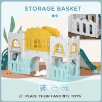 AIYAPLAY 7-in-1 Toddler Slide for Ages 1-3 Years with Basketball Hoop(m-7)