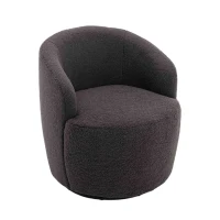 Teddy Fabric Ergonomic Chair with Comfy Backrest, Executive Home Office Chair with 360° Swivel, 64x64x71 cm, Dark Gray(m-2)