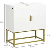 kleankin Bathroom Mirror Cabinet Under Sink Storage Cabinet Basin Cupboard with 2 Doors and Gold Steel Legs(m-3)