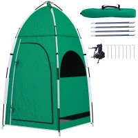 Outsunny Tenda de Duche Portátil Tenda de Privacidade Emergente 122x122x213 cm UPF30+ Trocador para Campismo Sanita Verde(m-11)