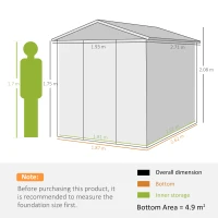 Outsunny 9x 6FT Metal Outdoor Garden Shed, Galvanised Tool Storage Shed w/ Sloped Roof, Lockable Door for Patio Lawn, Green(m-3)
