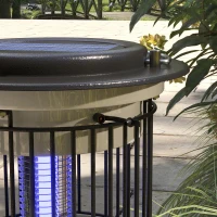 Outsunny Set 2 Lămpi 2-în-1 în Aer Liber Împotriva Țânțarilor, Felinare Împotriva Țânțarilor cu Lumină LED și UV, Ø18x45 cm, Negru(m-7)