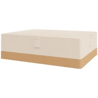 Outsunny Capa Protetora para Móveis de Jardim 270x200x78cm  Tecido Oxford 600D Impermeável Cobertura para Sofás Mesas Exterior com 4 Ventilações 5 Alças Cordão de Tração Bege(m-11)