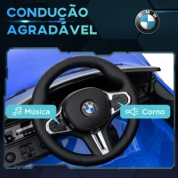 AIYAPLAY Carro Elétrico para Crianças BMW M4 12V com Controlo Remoto Faróis Buzina Música e Velocidade 3-5 km/h 108x69,5x51 cm Azul(m-7)