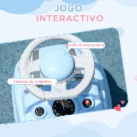 AIYAPLAY Carro Andador para Bebés de 18-36 Meses Carro Andador com Volante Buzina e Sistema Anti-Tombo  53x25x35 cm Azul Claro(m-5)