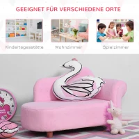 HOMCOM kinderbank mini kinderfauteuil babyfauteuil sofa chaise longue roze L80 x B40 x H49 cm(m-5)