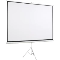HOMCOM Pantalla para Proyector Plegable Manual 120” Pulgadas Pantalla de Proyección Formato 4:3 con Altura Ajustable Cine en Casa Presentaciones Películas 244x183 cm Blanco(m-1)