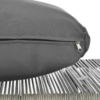 Set Salotto da Giardino Moderno in PE-Rattan e Acciaio Zincato, Include Divano a 2 Posti, 2 Poltrone e Tavolo con Piano in Vetro, Grigio(m-5)