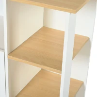 Chariot de Rangement Multifonction pour Cuisine et Salle à Manger, avec Étagères pour Micro-ondes et Rangement, avec Freins, Blanc(m-7)