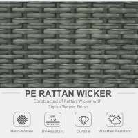 Outsunny Six-piece Outdoor Rattan Dining Set, with Reclining Armchairs - Orange(m-6)