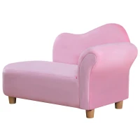 HOMCOM kinderbank mini kinderfauteuil babyfauteuil sofa chaise longue roze L80 x B40 x H49 cm(m-1)