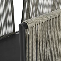 Salon de Jardin Moderne en Rotin PE et Acier Galvanisé, Canapé 2 Places, 2 Fauteuils et une Table avec Plateau en Verre, Coussins Inclus, Gris(m-7)