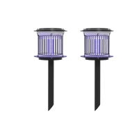 Outsunny Set 2 Lămpi 2-în-1 în Aer Liber Împotriva Țânțarilor, Felinare Împotriva Țânțarilor cu Lumină LED și UV, Ø18x45 cm, Negru(m-10)