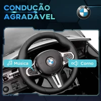AIYAPLAY Carro Elétrico para Crianças BMW M4 12V com Controlo Remoto Faróis Buzina Música e Velocidade 3-5 km/h 108x69,5x51 cm Preto(m-7)