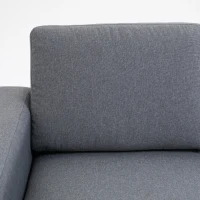 HOMCOM 2-zitsbank stoffen bank hoekbank gestoffeerde bank zitmeubelen kussens armsteun hout metaal lichtgrijs 160 x 82 x 78 cm(m-10)