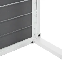 Salon de Jardin Moderne en Fer Zingué et Corde avec Coussins, Composé d'un Canapé Double, Deux Fauteuils et une Table WPC, Pieds Réglables, Blanc+gris(m-8)