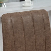 HOMCOM Set de 2 Scaune de Bar, Scaune Moderne pentru Bar de Mic Dejun, Tapitate cu Piele Ecologică, cu Spătar și Picioare de Oțel, 44x50x109 cm, Maro(m-8)